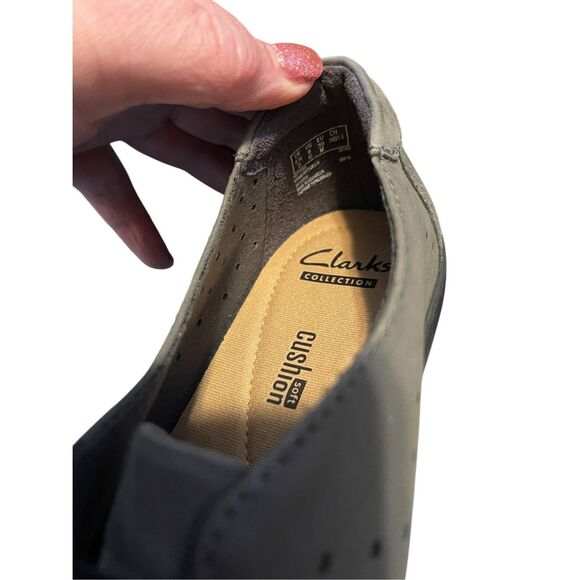 Clarks Womens Dark Gray Nubuck Leather Sable Artisan Daelyn Summit Shoes Size 8 - Picture 8 of 16